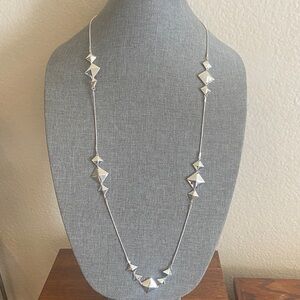 Claire’s Long Silver Tone Zinc Alloy Triangles Necklace